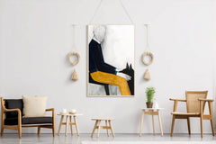 Sketch Wall Art of Man Sitting with Dog - beink online art store