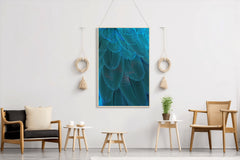 Blue Bird Feather Abstract Wall Art