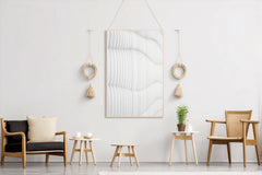 White Texture Flow Abstract Wall Art