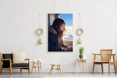 Anime character traveling in Plane Anime Wall  Art