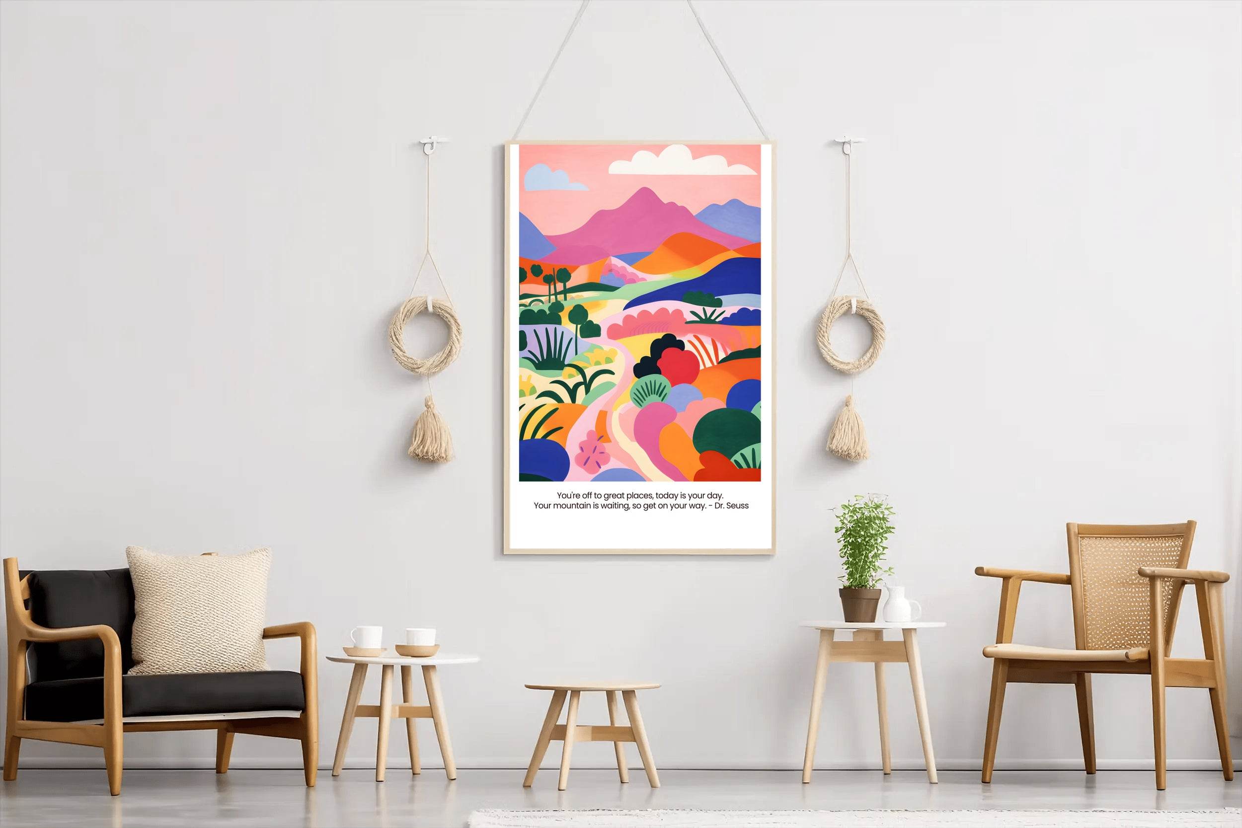 Colorful Painting of The Mountain Path Art - beink online art store