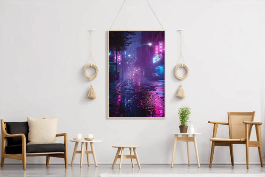 Street Featuring Neon Lights Wall Art - beink online art store