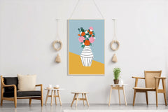 Black And White Vase With Spring Flowers Wall Art