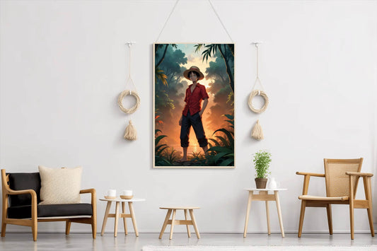 Monkey D. Luffy in Jungle Anime Wall Art - beink online art store