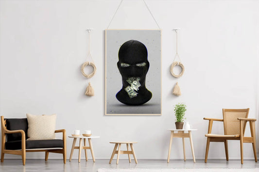 Full Face Balaclava Mask Wall Art - beink online art store