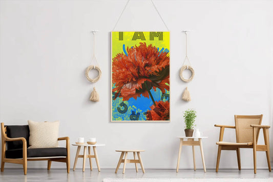 I am Energy - Floral Motivational Wall Art - beink online art store