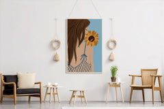 Girl With a Sunflower Wall Art