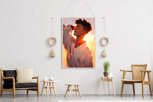 Anime Style Man Portrait Anime Wall Art - beink online art store