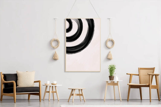 Black Half Circle Painting Wall Art - beink online art store