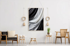 Curtains Black & White Wall Art