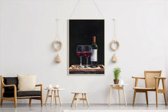 Wine Bottle and Glass Wall Art