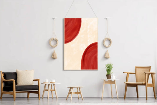 Red Semicircle Wall Art - beink online art store