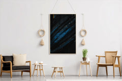 Night View on Mountain with Blue Light Abstract Wall Art