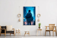 A Person in the rain Anime Boy Standing in Rain Anime Wall  Art