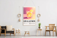 Lemon Gin Drink Wall Art