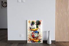 Colorful Mickey  with Oil Paint Wall Art