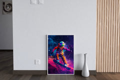 An astronaut riding a surfboard The concept of space travel wall art - beink online art store