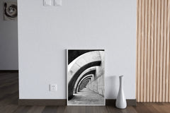 Arch Corridor Black & White Wall Art