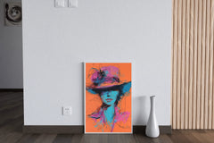 Painting Of A Woman With A Brimmed Hat Wall Art