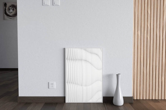 White Texture Flow Abstract Wall Art - beink online art store