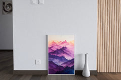 Colorfull Watercolor Mountain Wall Art