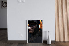 Monkey With Headphones Wall Art