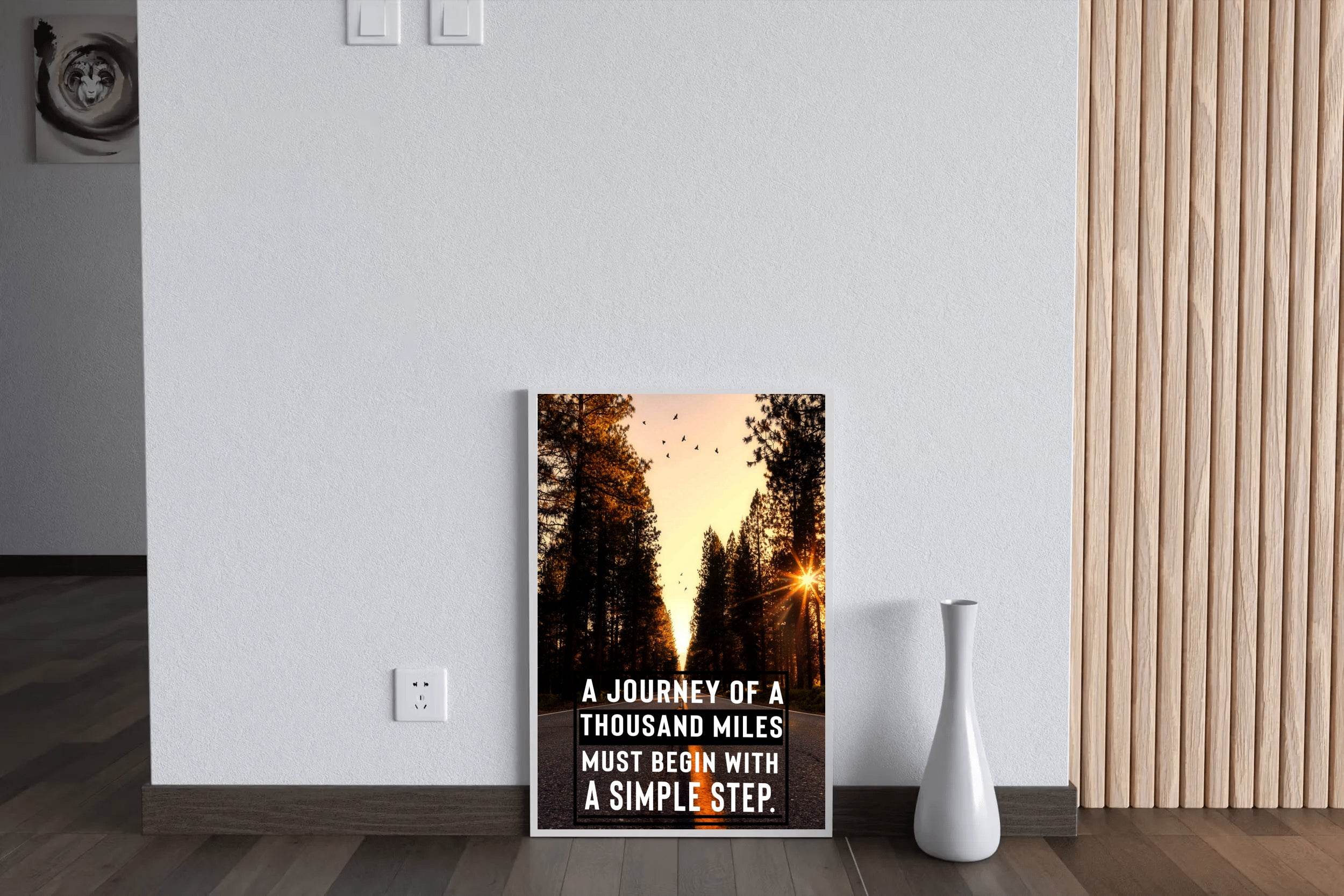 Thousand Mile Journey Motivational Wall Art - beink online art store