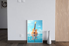 Guitar Drowned In Water Wall Art