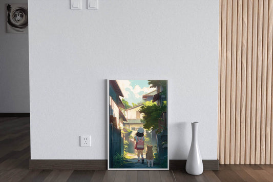 Lifestyle Scene With People In Anime Style Wall Art - beink online art store