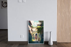 Lifestyle Scene With People In Anime Style  Wall Art