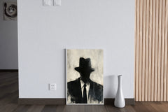 Painting of a Man Wearing a Hat and a Suit