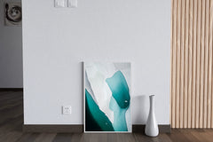 Green Water Color With White Background Abstract Wall Art