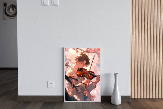 Young Anime Boy Playing violin Wall Art - beink online art store