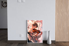 Young Anime Boy Playing violin Wall  Art