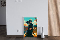 Anime Style Portrait of Traditional Japanese's Samurai Character Anime Wall  Art