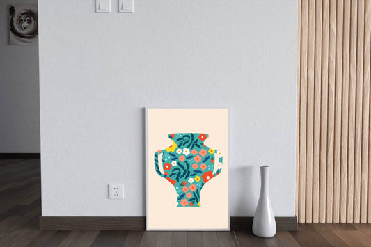 Decorated Flower Pot Painting Wall Art - beink online art store