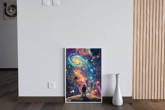 An alien planet's sky full of strange constellations and colorful nebulae - beink online art store