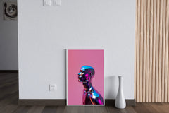 Metallic Human Head Wall Art