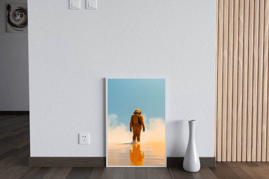 Astronaut In on the water Colorful Illustration Art Print - beink online art store