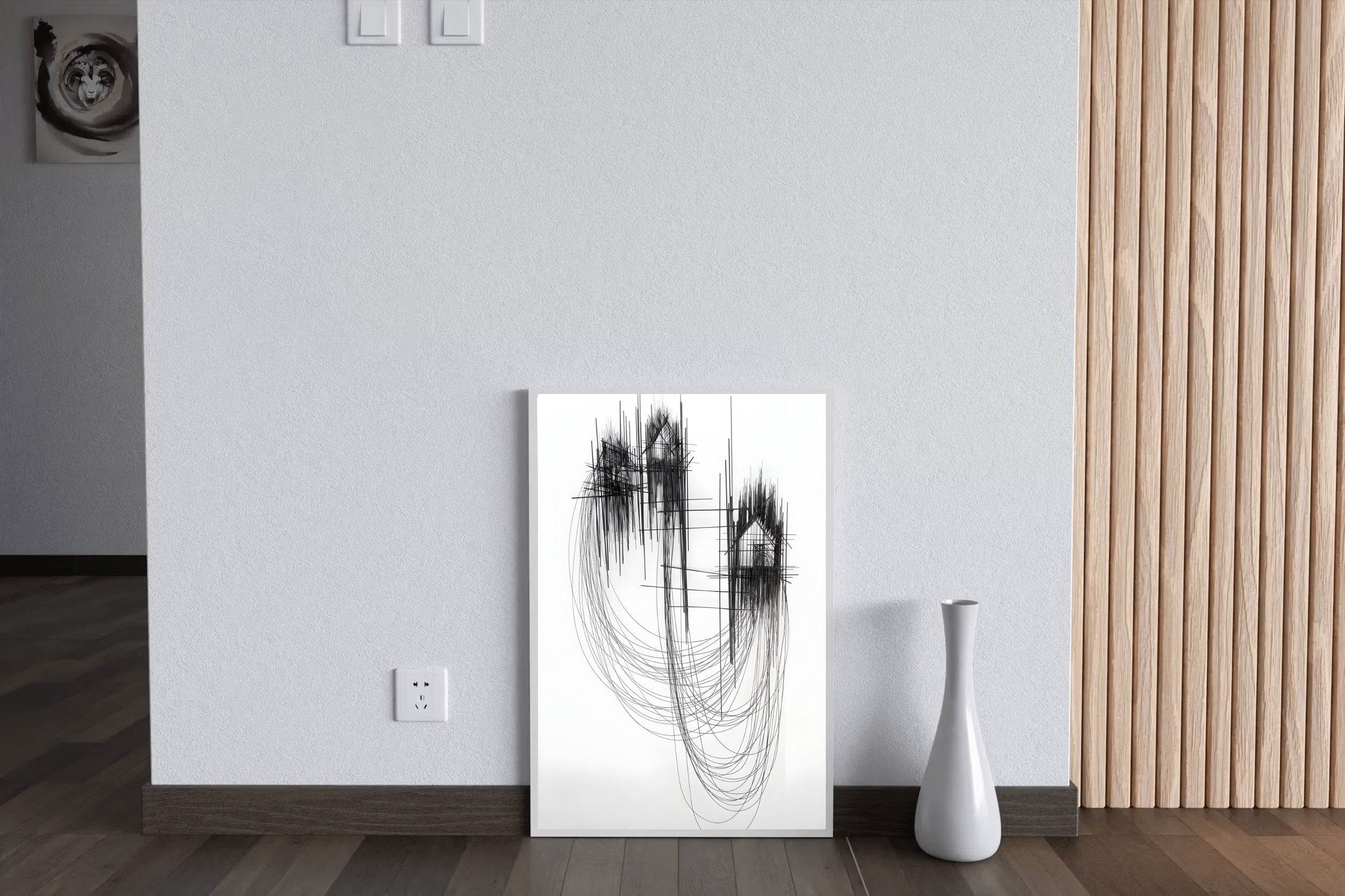 Ink-Drawn Cityscape Modern Wall Art - beink online art store