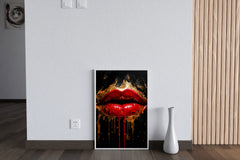 Oil Painting Of A Beautiful Woman's Lips