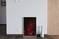 Swirling Red Print Abstract Wall Art