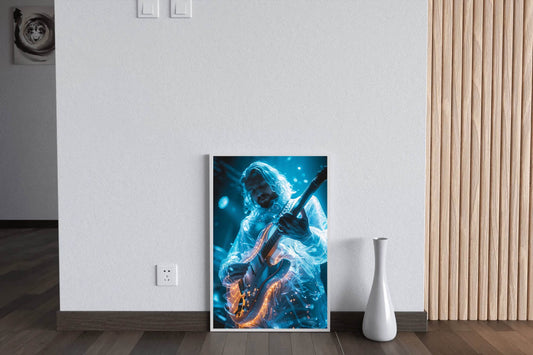 Ice Sketch Guitar Player Walll Art - beink online art store