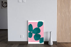 Jade Green Stone With Pink Background Wall Art