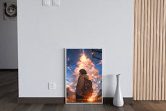 Anime landscape of Person Traveling Anime Wall  Art