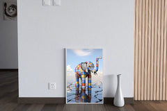 Colorful Robotic Elephant Animal Wall Art