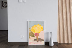 Drawing Girl With Yellow Umbrella