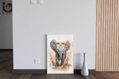 Elephant Running in Dirt Animal Wall Art