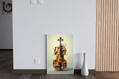 Violin Made of Blocks And Pieces of Wood Wall Art