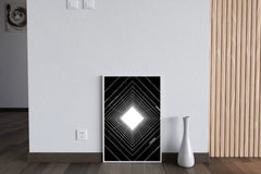 White Striped Building Black & White Wall Art